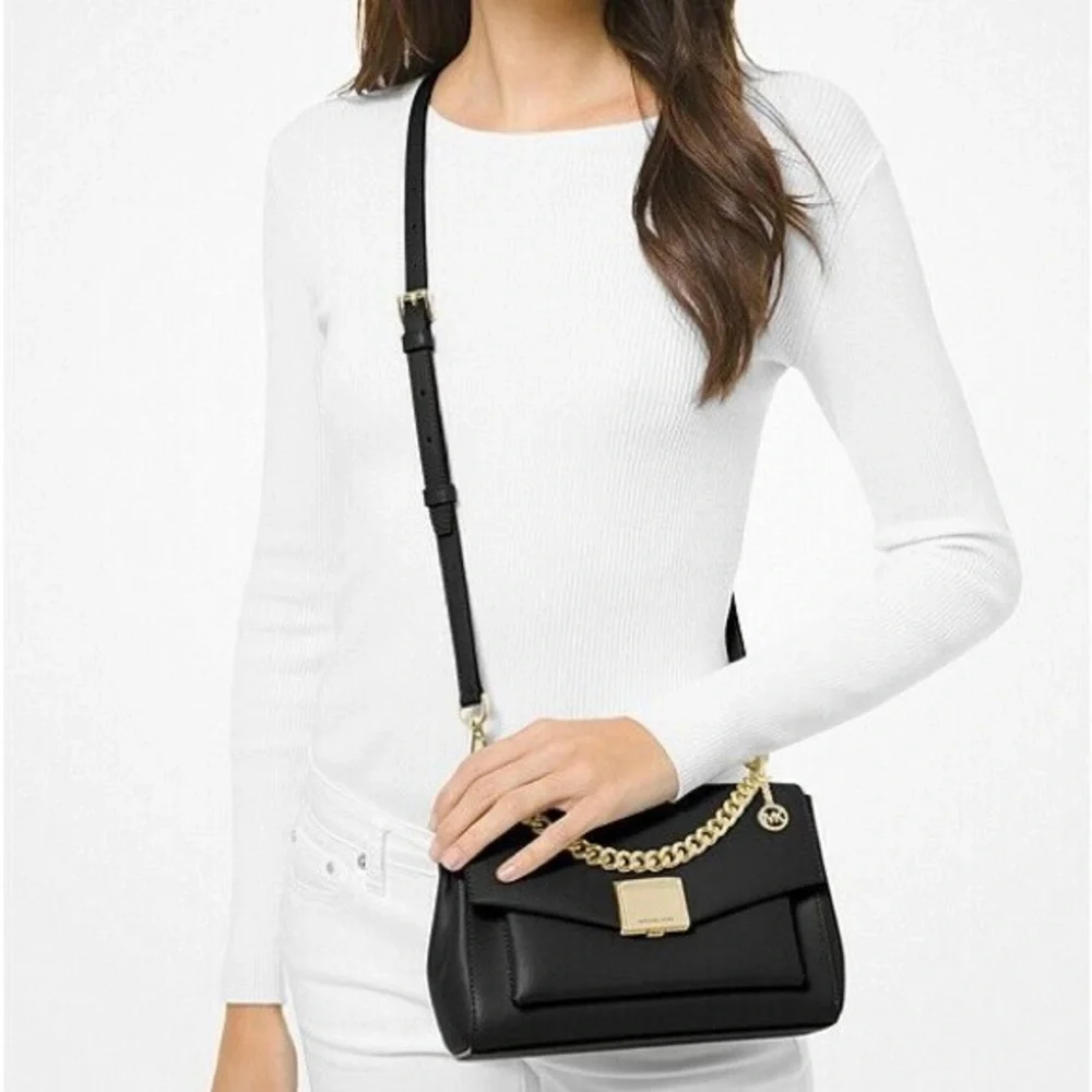 Michael Kors “Lita” Medium Leather Crossbody Bag